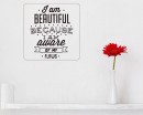 I am Beautiful Quotes Wall Decal Motivational Vinyl Art Stickers